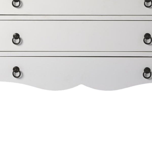 Homeroots 34" White Solid And Manufactured Wood Three Drawer Standard Chest  Solid And Manufactured Wood 389803