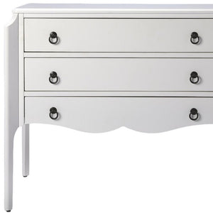 Homeroots 34" White Solid And Manufactured Wood Three Drawer Standard Chest  Solid And Manufactured Wood 389803