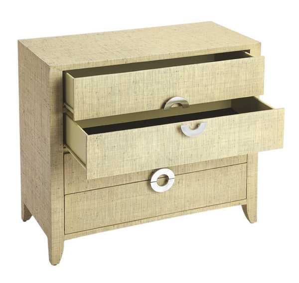 HomeRoots 34" Modern Manufactured Wood Four Drawer Chest – Stylish Storage Solution for Compact Spaces Beige 389804