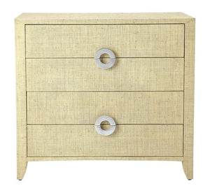 HomeRoots 34" Modern Manufactured Wood Four Drawer Chest – Stylish Storage Solution for Compact Spaces Beige 389804