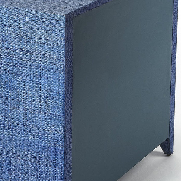 Homeroots 34" Blue Manufactured Wood Four Drawer Chest  Manufactured Wood 389805