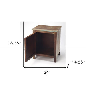 HomeRoots 18" Brown Accent Cabinet - Stylish, Compact Storage Solution for Modern and Classic Interiors! 389807