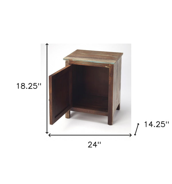 HomeRoots 18" Brown Accent Cabinet - Stylish, Compact Storage Solution for Modern and Classic Interiors! 389807