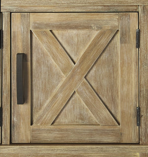 Homeroots Rustic Natural Urban Gray Buffet Cabinet  Wood 389812