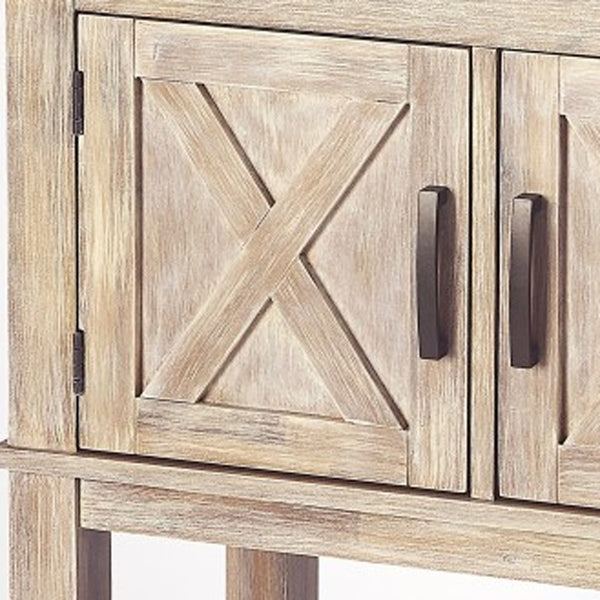 Homeroots Rustic Natural Urban Gray Buffet Cabinet  Wood 389812