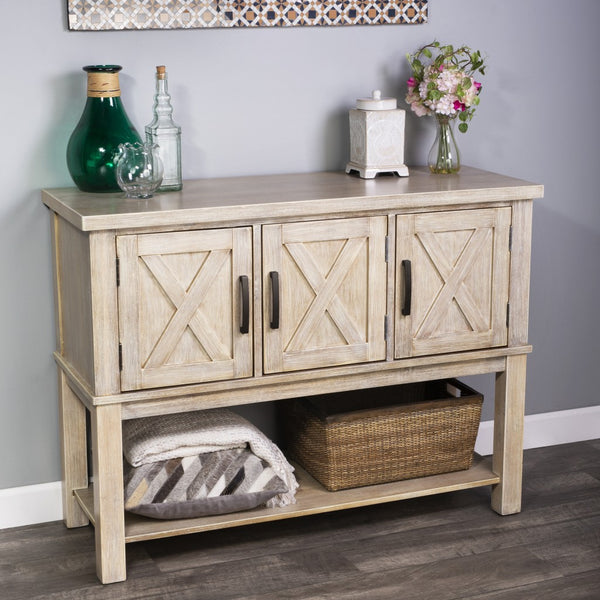 Homeroots Rustic Natural Urban Gray Buffet Cabinet  Wood 389812