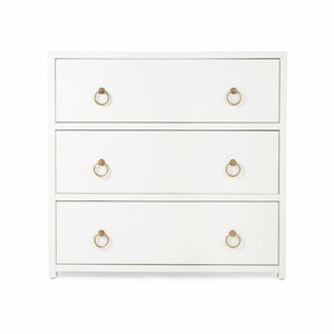 Homeroots 34" White Manufactured Wood Three Drawer Dresser  Manufactured Wood 389816