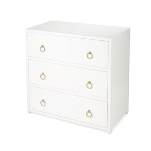 Homeroots 34" White Manufactured Wood Three Drawer Dresser  Manufactured Wood 389816