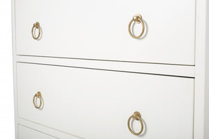 Homeroots 34" White Manufactured Wood Three Drawer Dresser  Manufactured Wood 389816