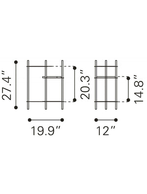 Homeroots 27" Gold And Black Glass End Table With Two Shelves   389837
