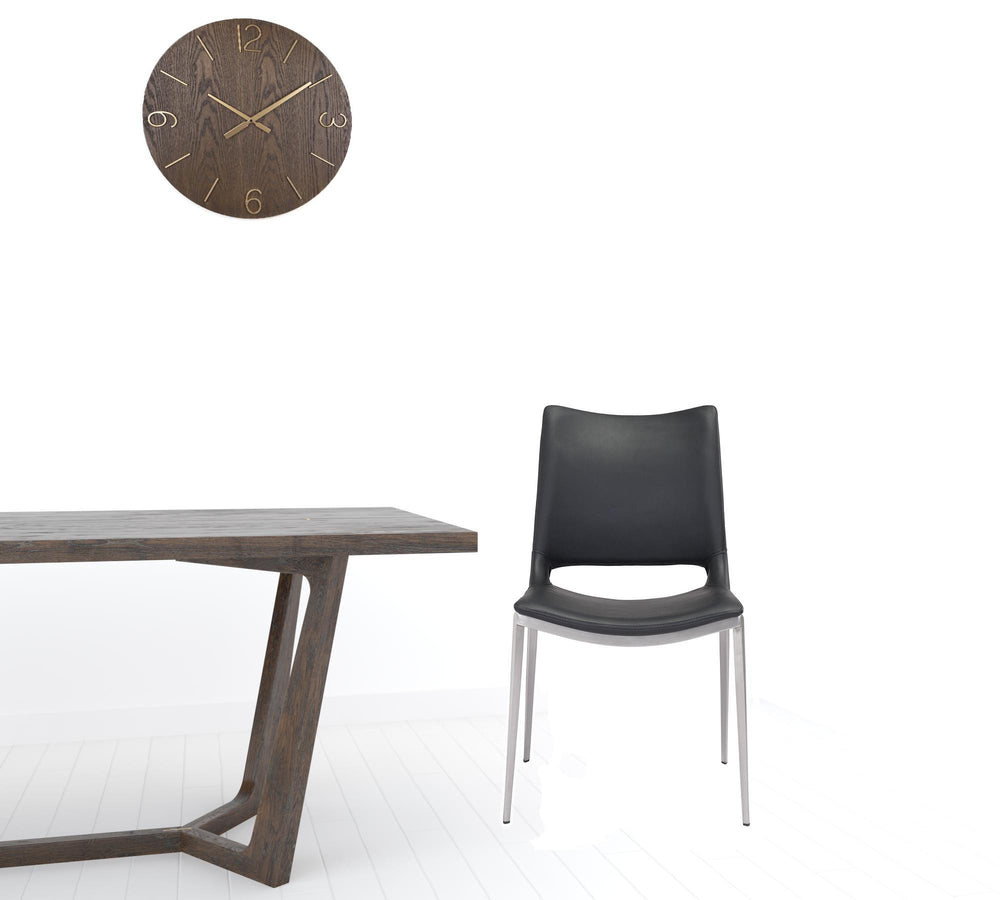 Homeroots Set Of Two Black And Silver Upholstered Faux Leather Open Back Dining Side Chairs  Metal 389841