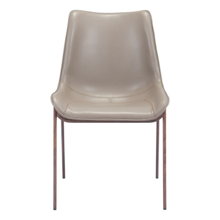 HomeRoots Set of Two Solid Walnut Wood Dining Chairs with Classic Panel Back Design 389842