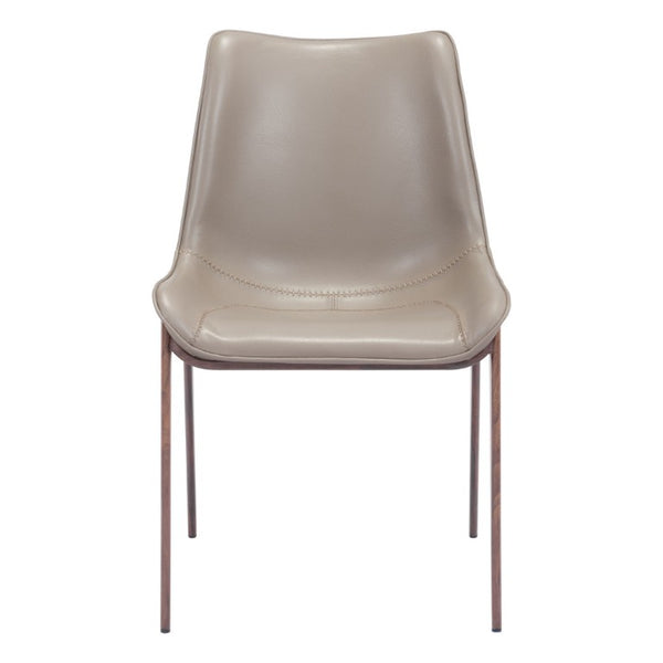 HomeRoots Set of Two Solid Walnut Wood Dining Chairs with Classic Panel Back Design 389842