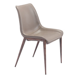 Set of Two Solid Walnut Wood Dining Chairs with Classic Panel Back Design