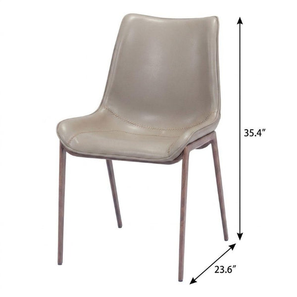 Set of Two Solid Walnut Wood Dining Chairs with Classic Panel Back Design