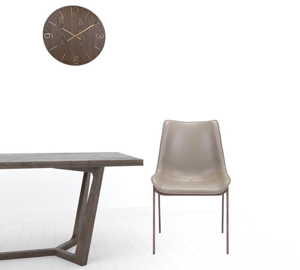 Homeroots Set Of Two Walnut Solid Back Dining Chairs  Metal 389842