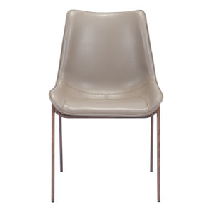 Homeroots Set Of Two Walnut Solid Back Dining Chairs  Metal 389842