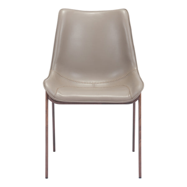 Homeroots Set Of Two Walnut Solid Back Dining Chairs  Metal 389842