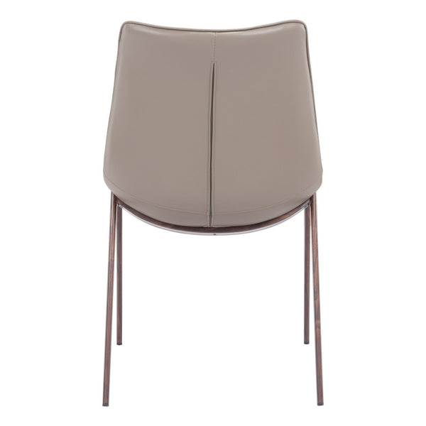 Homeroots Set Of Two Walnut Solid Back Dining Chairs  Metal 389842