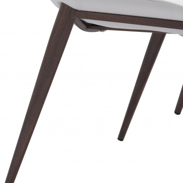 Homeroots Stich White Faux Leather Side Or Dining Chairs Set Of 2 Chairs  Metal 389843