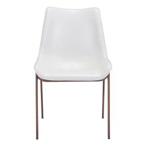 Homeroots Stich White Faux Leather Side Or Dining Chairs Set Of 2 Chairs  Metal 389843