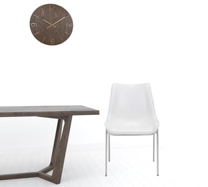 Homeroots Set Of Two White And Silver Upholstered Faux Leather Open Back Dining Side Chairs  Metal 389845