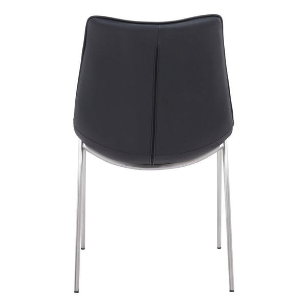 Homeroots Stich White Faux Leather Side Or Dining Chairs Set Of 2 Chairs  Metal 389846