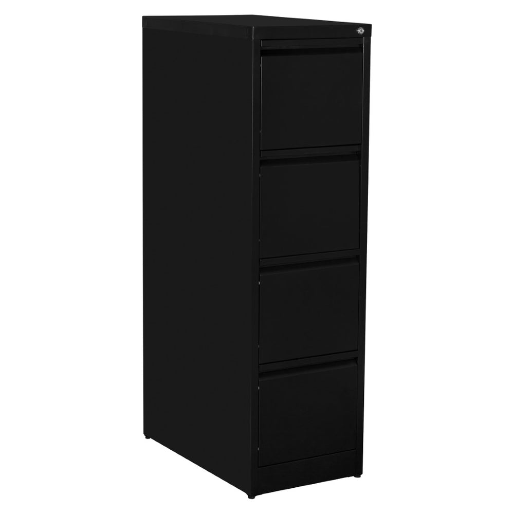 OSP Home Furnishings 2-drawer Metal File Cabinet Fully Assembled for Office Storage and Letter Size Filing 4-Drawer VF4DR-B