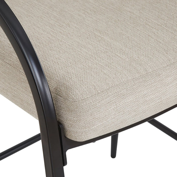 English Elm 25'' Counter Stools Set of 2 Upholstered Fabric Seats Black Metal Frame Kitchen Island N780P369956B
