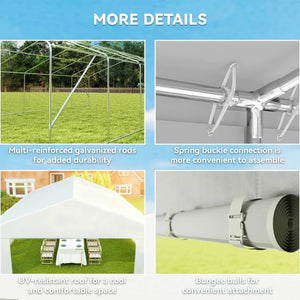 English Elm Outdoor Galvanized Steel Party Tent with Uv Canopy for Weddings and Large Gatherings T3971S00217