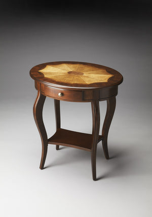Homeroots Traditional Cherry Oval Accent Table   389902