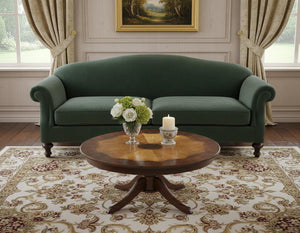 HomeRoots 25" Elegant Brown Wood Oval Coffee Table with Drawer & Shelf - Timeless Design for Any Space 389902