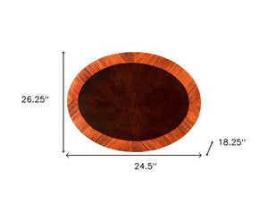 Homeroots 25" Brown Wood Oval Coffee Table With Drawer And Shelf   389904