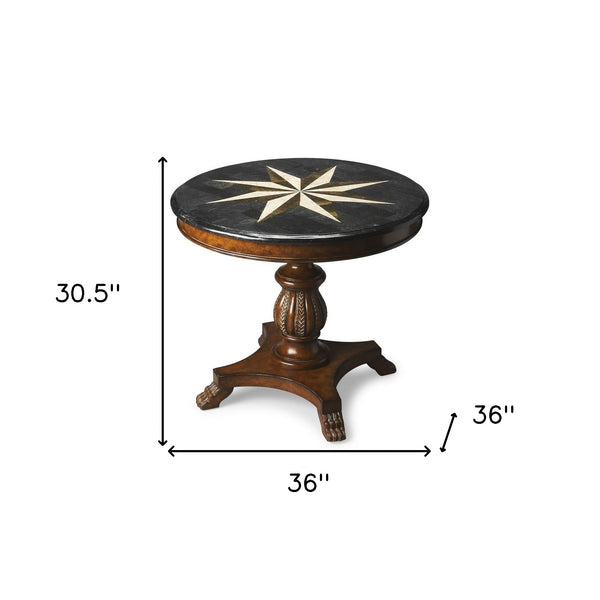 Homeroots Fossil Stone Accent Hall Table   389905