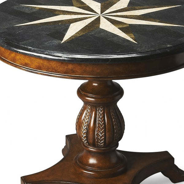 Homeroots Fossil Stone Accent Hall Table   389905