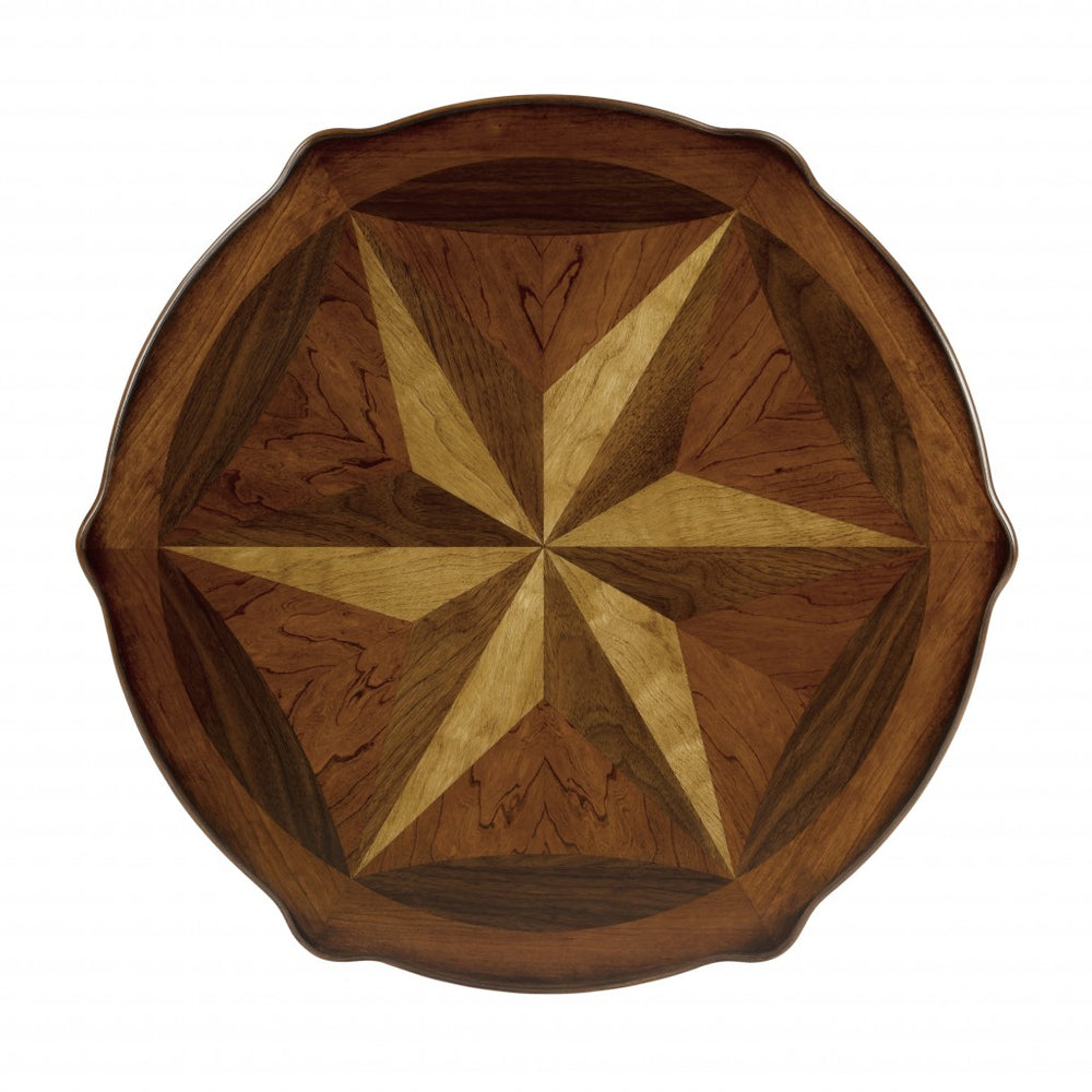 Homeroots Olive Ash Burl Accent Table   389907