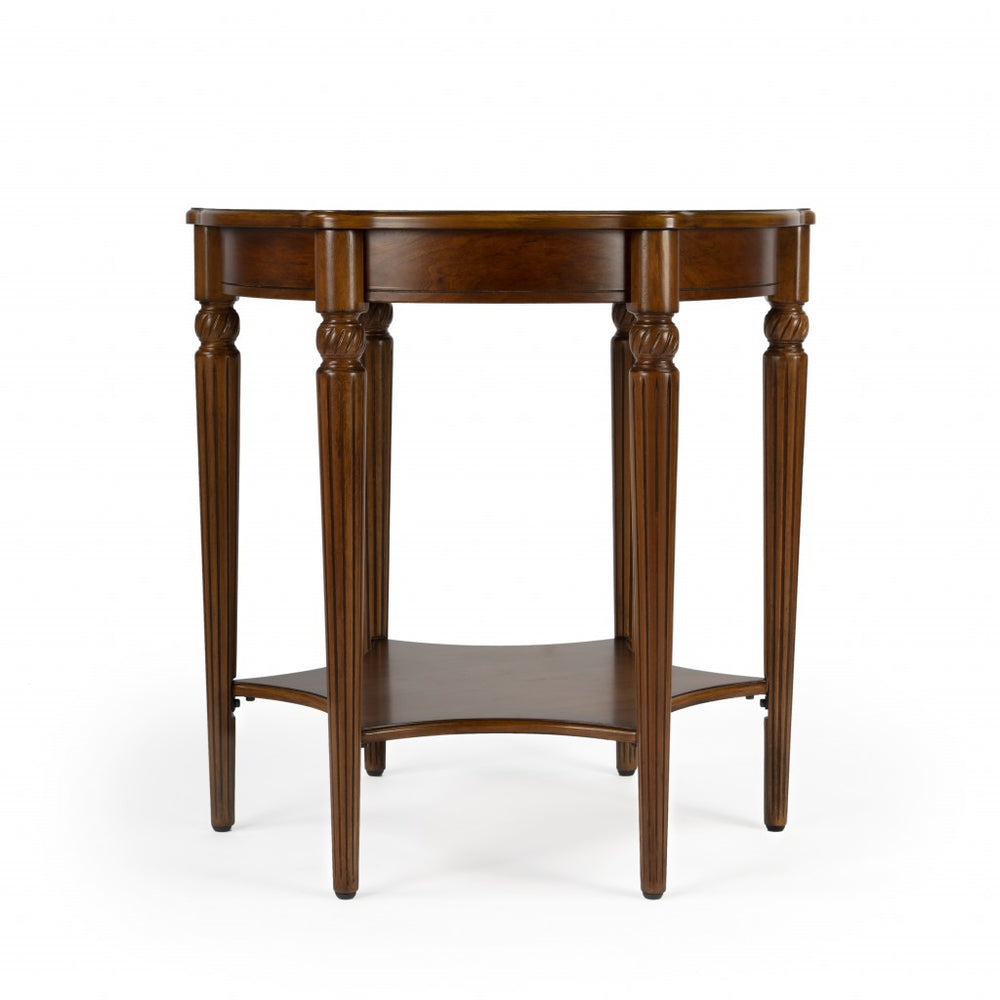 Homeroots Olive Ash Burl Accent Table   389907