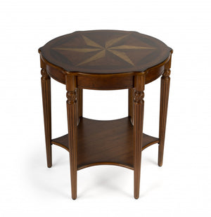 Homeroots Olive Ash Burl Accent Table   389907