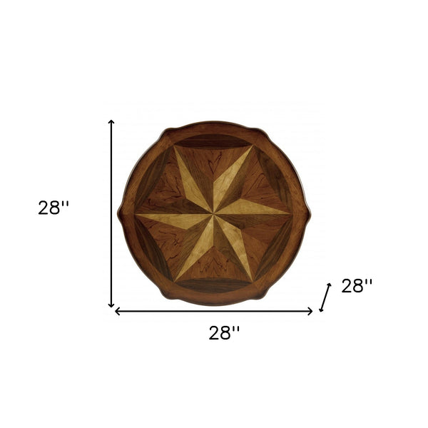 Homeroots Olive Ash Burl Accent Table   389907