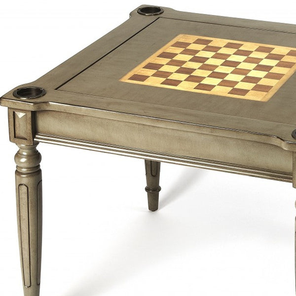 Homeroots Silver Satin Multi Game Table   389913