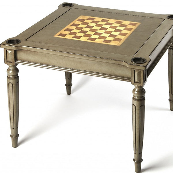Homeroots Silver Satin Multi Game Table   389913