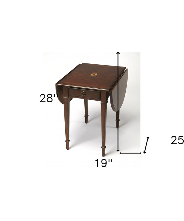 Homeroots Traditional Cherry Drop Leaf Table   389918