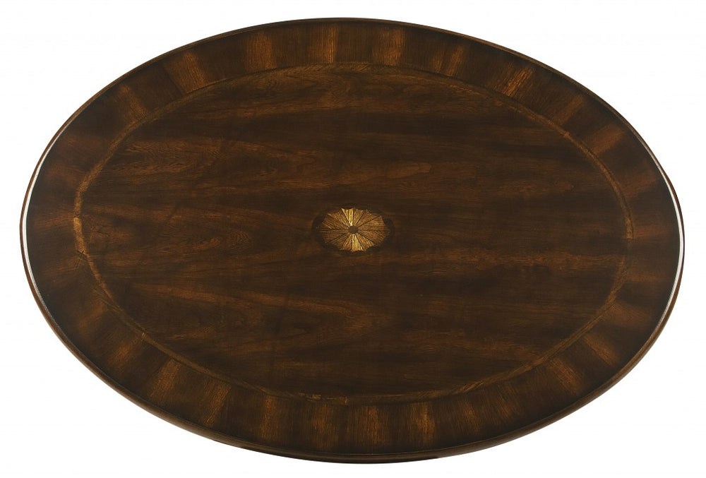 Homeroots Traditional Traditional Cherry Oval Coffee Table   389920