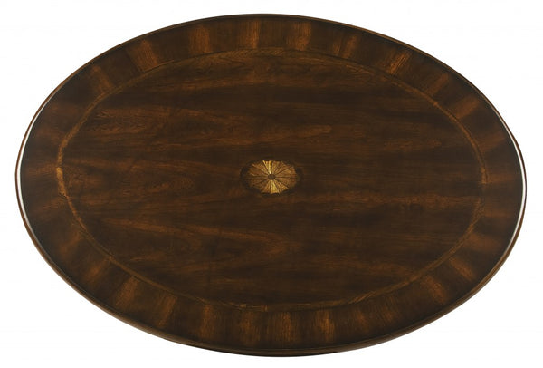 Homeroots Traditional Traditional Cherry Oval Coffee Table   389920