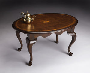 Homeroots Traditional Traditional Cherry Oval Coffee Table   389920
