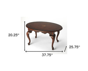 Homeroots Traditional Traditional Cherry Oval Coffee Table   389920