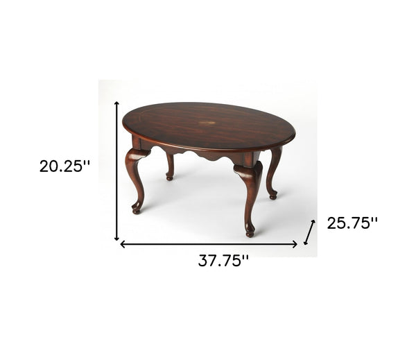 Homeroots Traditional Traditional Cherry Oval Coffee Table   389920