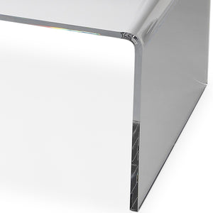 Homeroots 38" Clear Acrylic Mirrored Coffee Table   389921