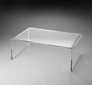 Homeroots 38" Clear Acrylic Mirrored Coffee Table   389921