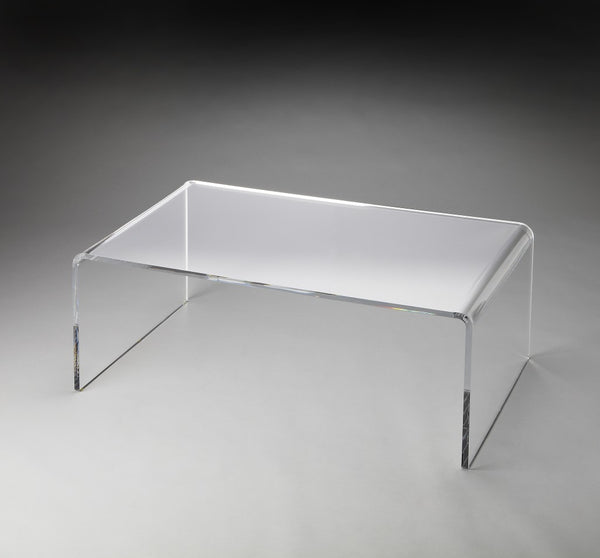 Homeroots 38" Clear Acrylic Mirrored Coffee Table   389921